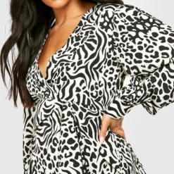 Maternité - Robe De Grossesse Patineuse Imprimée -Pas Cher Vêtue Diva Magasin gzz33668 black xl 3