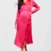 Maternité - Robe De Grossesse Satinée -Pas Cher Vêtue Diva Magasin gzz33677 hot20pink xl