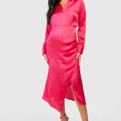 Maternité - Robe De Grossesse Satinée -Pas Cher Vêtue Diva Magasin gzz33677 hot20pink xl 2