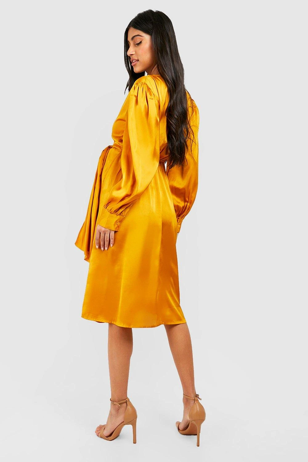 Maternité - Robe De Grossesse Patineuse Satinée 4 Maternité - Robe De Grossesse Patineuse Satinée – Image 2