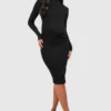 Maternité - Robe De Grossesse Texturée à Col Cheminée 1 Maternité - Robe De Grossesse Texturée à Col Cheminée -Pas Cher Vêtue Diva Magasin gzz34228 black xl