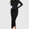 Maternité - Robe De Grossesse Froncée Texturée -Pas Cher Vêtue Diva Magasin gzz34235 black xl
