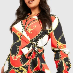 Grande Taille - Robe Portefeuille Mi-longue Imprimée -Pas Cher Vêtue Diva Magasin gzz34577 black xl 3