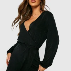 Robe Portefeuille Texturée Soyeuse