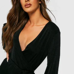 Robe Portefeuille Texturée Soyeuse -Pas Cher Vêtue Diva Magasin gzz35052 black xl 3