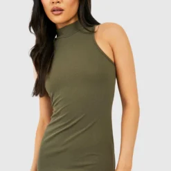 Robe Mi-longue Moulante à Dos Nageur -Pas Cher Vêtue Diva Magasin gzz35912 olive xl 3