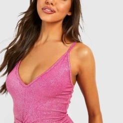 Robe Pailletée Torsadée -Pas Cher Vêtue Diva Magasin gzz36775 hot20pink xl 3