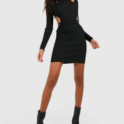 Robe Courte à Col Montant Et Bretelles -Pas Cher Vêtue Diva Magasin gzz36914 black xl 2