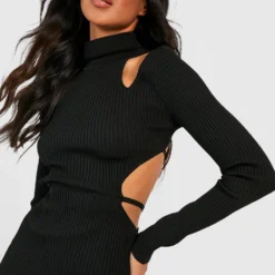 Robe Courte à Col Montant Et Bretelles -Pas Cher Vêtue Diva Magasin gzz36914 black xl 3