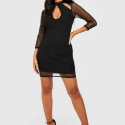 Petite - Robe Moulante En Mesh -Pas Cher Vêtue Diva Magasin gzz37032 black xl 2