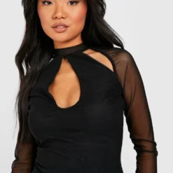 Petite - Robe Moulante En Mesh -Pas Cher Vêtue Diva Magasin gzz37032 black xl 3