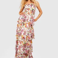 Tall - Robe Plumetis Fleurie Fendue -Pas Cher Vêtue Diva Magasin gzz37460 ivory xl 2