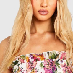 Tall - Robe Plumetis Fleurie Fendue -Pas Cher Vêtue Diva Magasin gzz37460 ivory xl 3