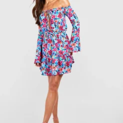 Tall - Robe Patineuse Fleurie -Pas Cher Vêtue Diva Magasin gzz37497 blue xl 2