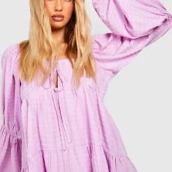 Tall - Robe à Volants Et Manches Bouffantes -Pas Cher Vêtue Diva Magasin gzz37590 lilac xl 2