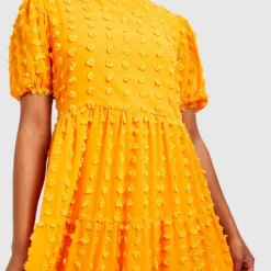 Tall - Robe Babydoll Oversize En Plumetis -Pas Cher Vêtue Diva Magasin gzz37618 orange xl 2