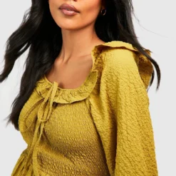 Maternité - Robe De Grossesse Texturée -Pas Cher Vêtue Diva Magasin gzz37746 olive xl 3