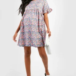 Maternité - Robe De Grossesse Babydoll Fleurie