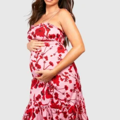 BOOHOO Maternité - Robe De Grossesse Mi-longue à Volants 8 BOOHOO Maternité - Robe De Grossesse Mi-longue à Volants -Pas Cher Vêtue Diva Magasin gzz37806 pink xl 2 scaled