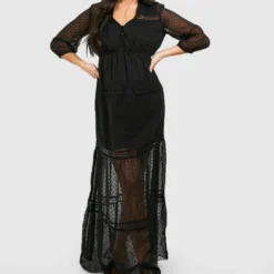 Maternité - Robe De Grossesse Plumetis à Dentelle