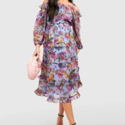 Maternité - Robe Patineuse Plumetis à épaules Dénudées -Pas Cher Vêtue Diva Magasin gzz37832 blue xl 2 scaled