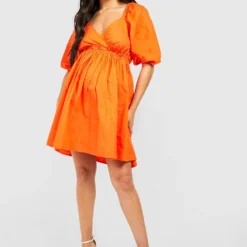 Maternité - Robe De Grossesse Babydoll à Volants -Pas Cher Vêtue Diva Magasin gzz37838 coral xl 2