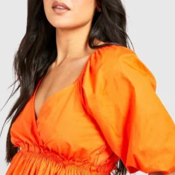 Maternité - Robe De Grossesse Babydoll à Volants -Pas Cher Vêtue Diva Magasin gzz37838 coral xl 3