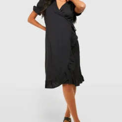 Maternité - Robe De Grossesse Asymétrique En Lin -Pas Cher Vêtue Diva Magasin gzz37844 black xl 2