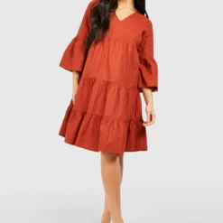 Maternité - Robe De Grossesse Babydoll Froncée