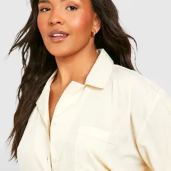 Grande Taille - Ensemble Robe Chemise Et Foulard -Pas Cher Vêtue Diva Magasin gzz37968 stone xl 3