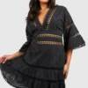 Grande Taille - Robe Babydoll En Broderie Anglaise -Pas Cher Vêtue Diva Magasin gzz37976 black xl