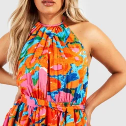 BOOHOO Grande Taille - Robe Longue Fleurie Dos Nu -Pas Cher Vêtue Diva Magasin gzz37978 orange xl 3