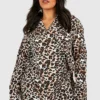 BOOHOO Grande Taille - Ensemble à Imprimé Léopard Avec Robe Chemise Et Foulard -Pas Cher Vêtue Diva Magasin gzz37986 leopard xl