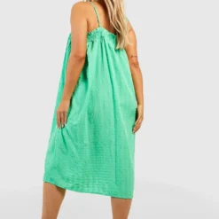 Grande Taille - Robe Mi-longue Texturée -Pas Cher Vêtue Diva Magasin gzz38004 pale20green xl 1