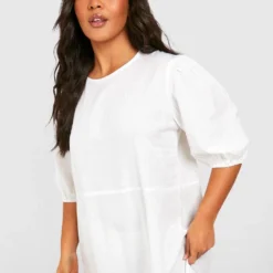 Grande Taille - Robe Mi-longue Dos Nu à Manches Bouffantes 9 Grande Taille - Robe Mi-longue Dos Nu à Manches Bouffantes -Pas Cher Vêtue Diva Magasin gzz38044 white xl 3