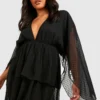 Grande Taille - Robe Patineuse En Mesh à Manches Courtes