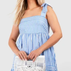 Grande Taille - Robe Longue Nouée Rayée -Pas Cher Vêtue Diva Magasin gzz38129 blue xl 3