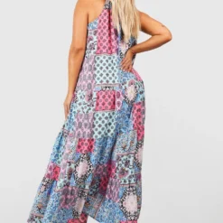 Grande Taille - Robe Patineuse à Imprimé Cachemire -Pas Cher Vêtue Diva Magasin gzz38133 blue xl 1