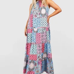 Grande Taille - Robe Patineuse à Imprimé Cachemire -Pas Cher Vêtue Diva Magasin gzz38133 blue xl 2