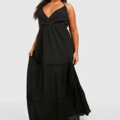 Grande Taille - Robe Longue à Volants -Pas Cher Vêtue Diva Magasin gzz38146 black xl 2 scaled