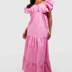 Grande Taille - Robe Longue En Coton à Manches Volantées -Pas Cher Vêtue Diva Magasin gzz38147 lavender xl 2 scaled