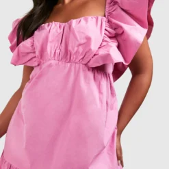 Grande Taille - Robe Longue En Coton à Manches Volantées -Pas Cher Vêtue Diva Magasin gzz38147 lavender xl 3 scaled