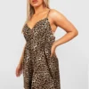 Grande Taille - Robe Léopard à Bretelles Fines -Pas Cher Vêtue Diva Magasin gzz38152 leopard xl