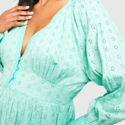 Maternité - Robe De Grossesse Mi-longue En Broderie 9 Maternité - Robe De Grossesse Mi-longue En Broderie -Pas Cher Vêtue Diva Magasin gzz38271 sage xl 3