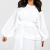Grande Taille - Robe Patineuse à Volants -Pas Cher Vêtue Diva Magasin gzz38408 white xl