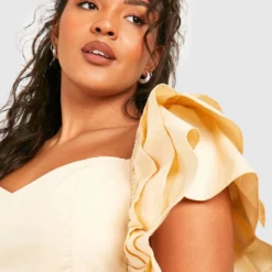 Grande Taille - Robe Mi-longue à Manches Volantées 9 Grande Taille - Robe Mi-longue à Manches Volantées -Pas Cher Vêtue Diva Magasin gzz38420 stone xl 3