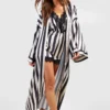 BOOHOO Robe De Chambre Satinée Rayée