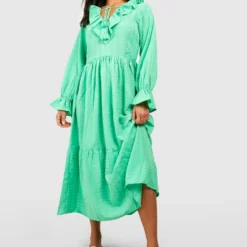 Petite - Robe Babydoll Texturée à Volants