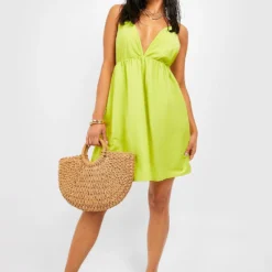 Petite - Robe Droite à Bretelles -Pas Cher Vêtue Diva Magasin gzz38631 lime xl 2