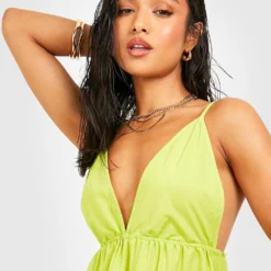 Petite - Robe Droite à Bretelles -Pas Cher Vêtue Diva Magasin gzz38631 lime xl 3